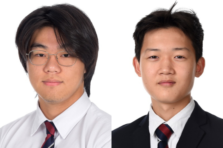 Brighton College Abu Dhabi students Woojin Lee and Juwon Kang, early IGCSE Mathematics achievers