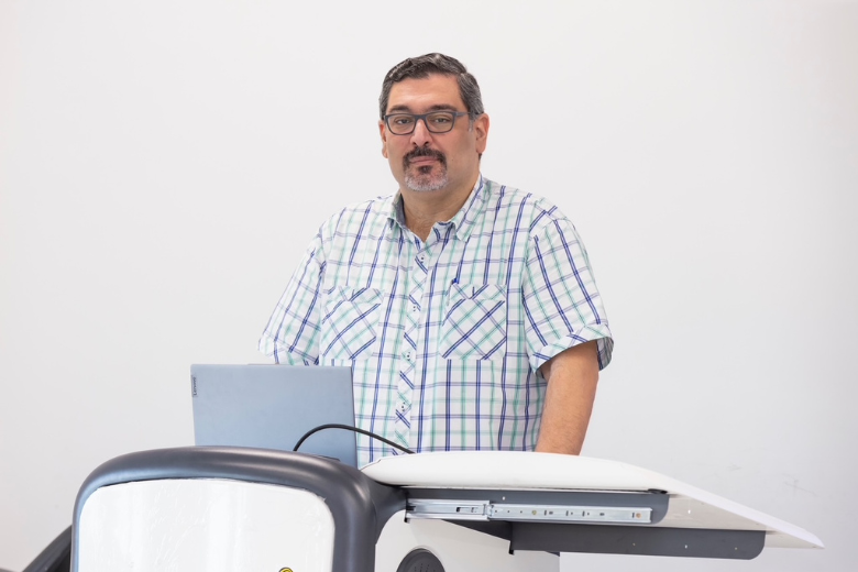 Dr. Mohammed Al Ani, Professor of Computing Security at RIT Dubai, delivering a lecture