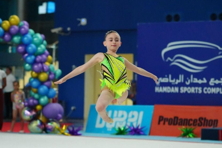 ICS Al Manhal gymnast performs at Dynasty Gymnastics Cup at Hamdan Sports Complex
