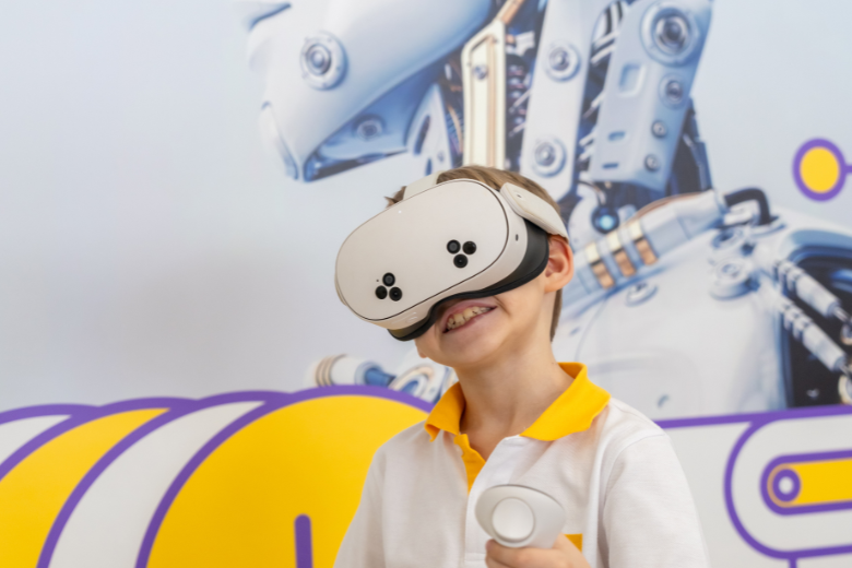 BC Academy Dubai student using virtual reality in FutureTech lab