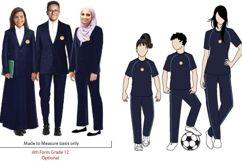 Visual showing Zaks Uniforms made-to-measure options for senior students and PE kits for boys and girls, reflecting flexibility and inclusivity