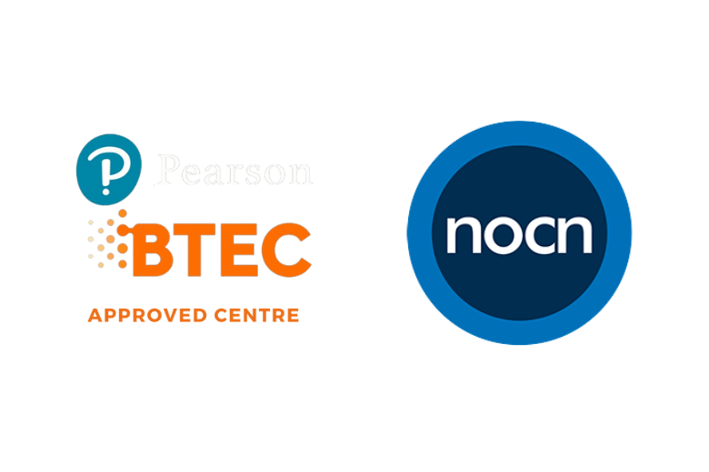 Logos of Pearson BTEC and NOCN esports qualifications available in Dubai.