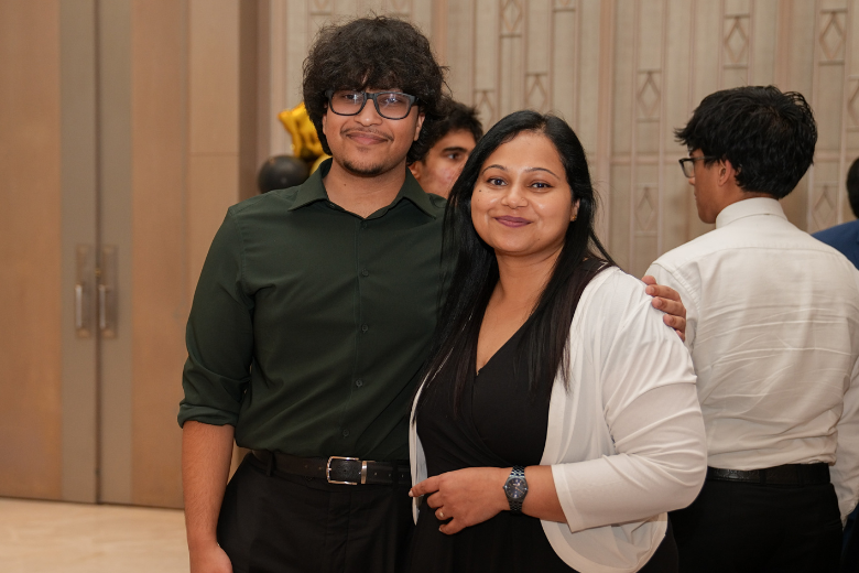 UniHawk student with family celebrating university admission success in Dubai.
