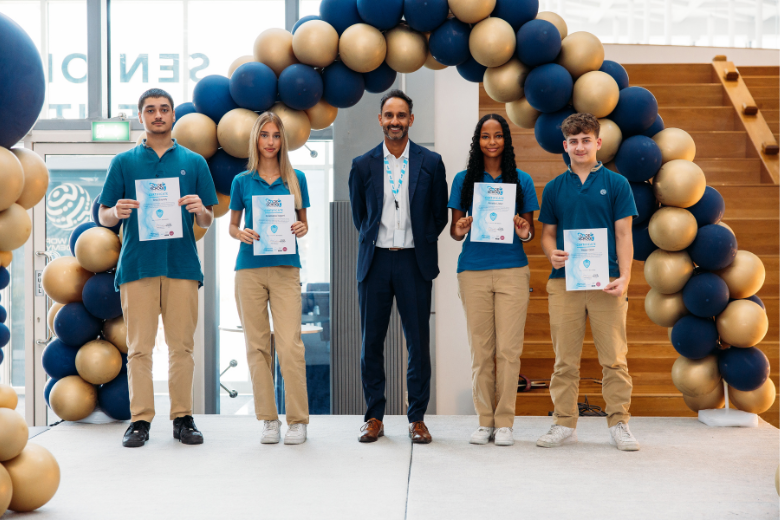 Group of UAE students celebrating AI Creator course graduation