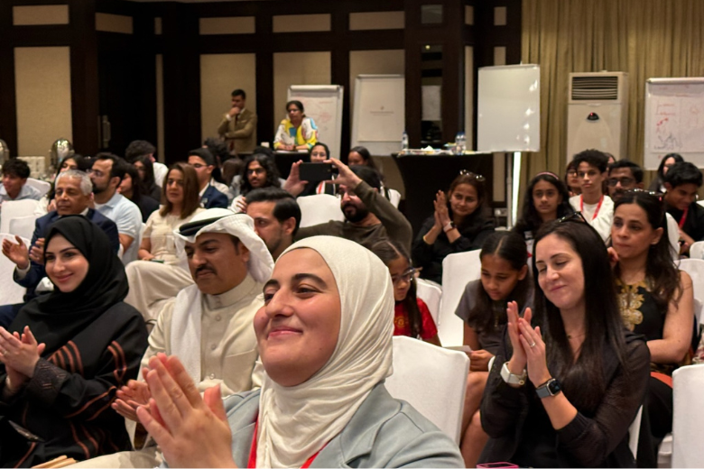 Parents, educators, and students applauding at the Innovation and Leadership Bootcamp organised by A Learning Lab.