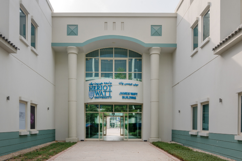 Exterior view of Heriot-Watt University Dubai’s new James Watt building at Knowledge Park