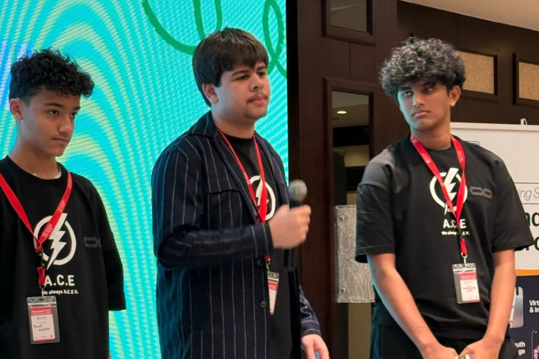 Teen innovators presenting their project during A Learning Lab Innovation and Leadership Bootcamp.