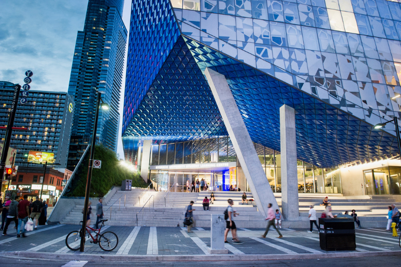 Toronto Metropolitan University modern glass building in downtown Toronto