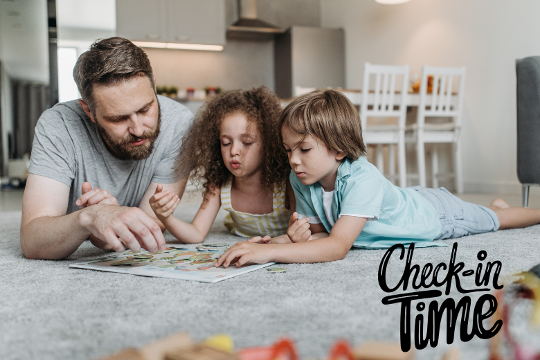 Father spending quality time with two children during the UAE’s extended four-week winter holiday.