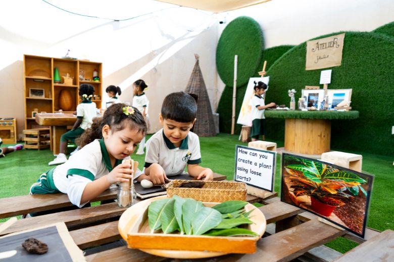 Children are encouraged to explore ideas through materials, light, sound, and nature rather than relying solely on books or worksheets.
