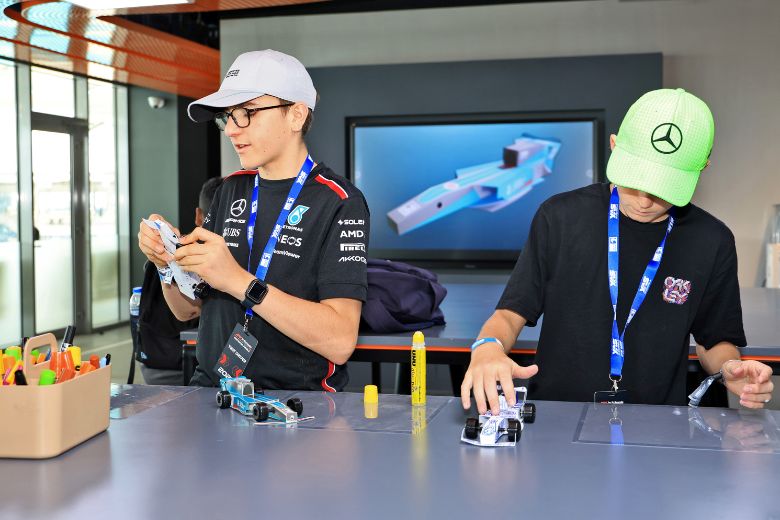 Students designing Formula Ethara cars at Yas Marina Circuit for the GP Challenge