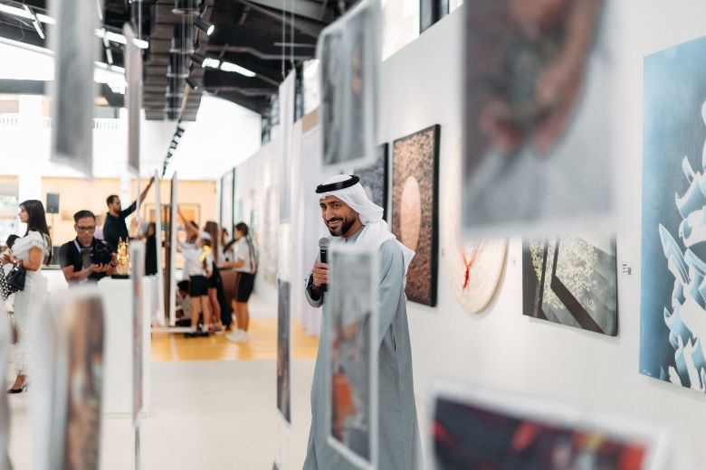 The exhibition showcased remarkable works by renowned artists including Azza Al Qubaisi, Khalid Al Astad, Mariam Al Zarooni, Noura Ali Ramahi, Mohamed Alsuwaidi, Sami Al Kour, Ghaleb Hawila, and Tala Atrouni