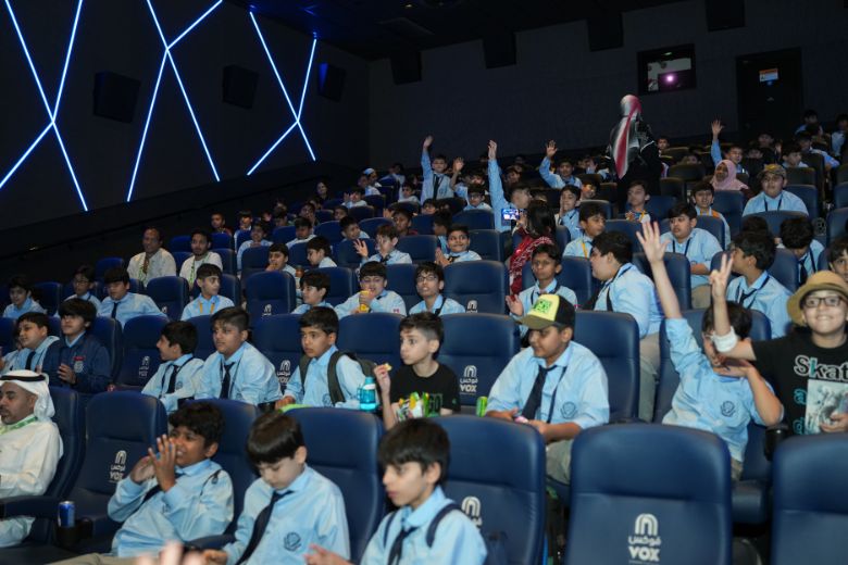 Audience of children watching international films at SIFF’s main screening venue.
