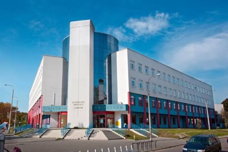 Modern European university campus with contemporary architecture