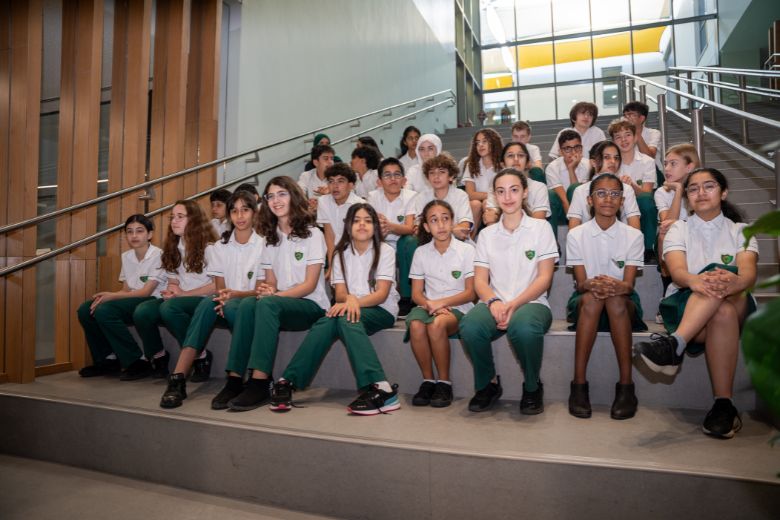 Students at Arcadia Global School inauguration ceremony