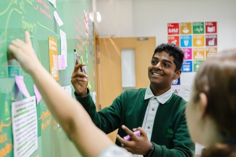 Students engaged in classroom discussion at Arbor School Dubai