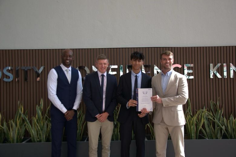 Ibrahim Hassan Chatha celebrate top Pearson Edexcel GCSE results
