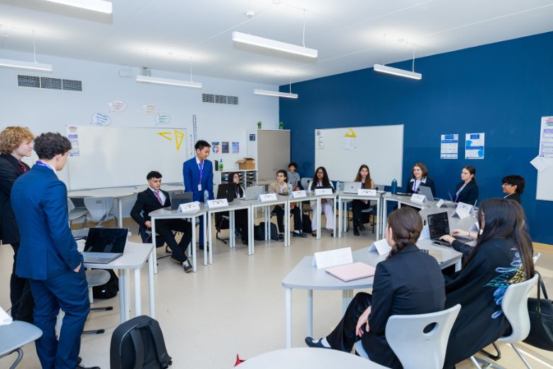 The MUN experience is designed to develop public speaking, research, critical thinking, collaboration and diplomacy