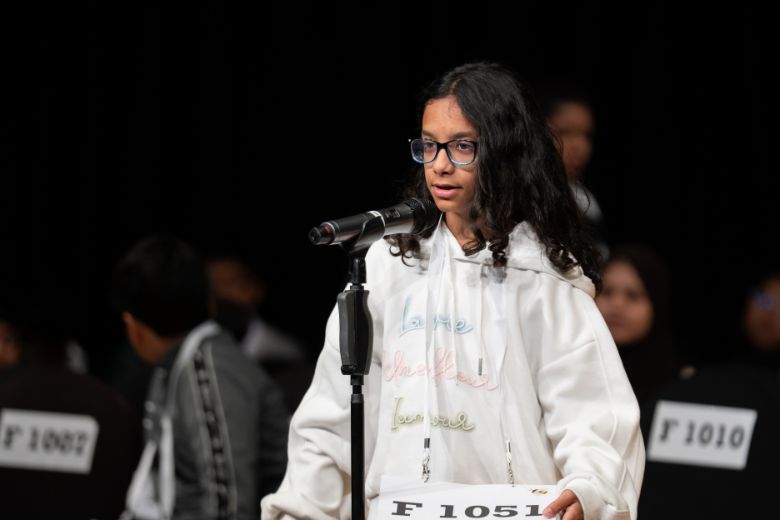 ICS Al Manhal students participating in the UAE Spelling Bee Finals in Dubai