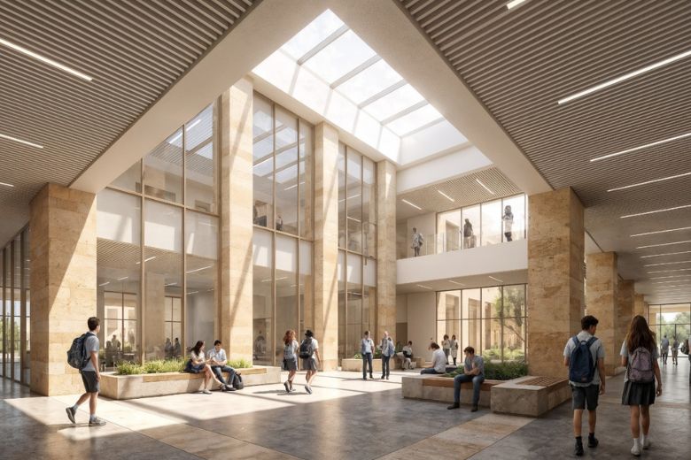 Students attending international school campus in Dubai Holding community