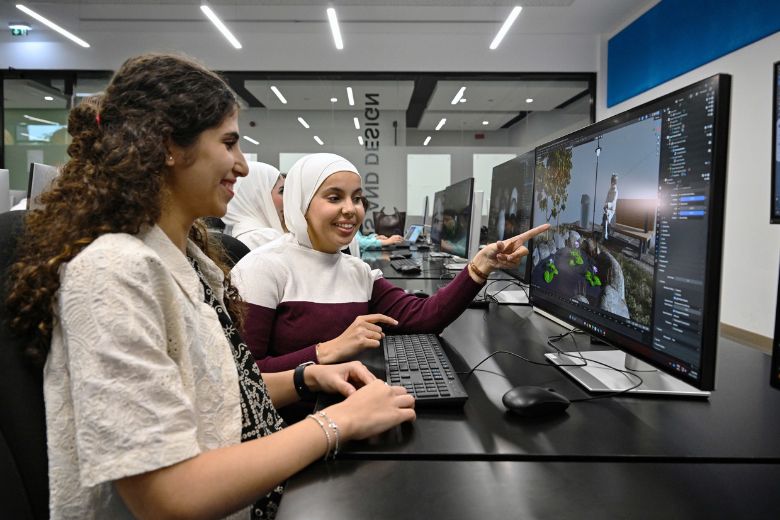 Students studying advertising and public relations at RIT Dubai campus