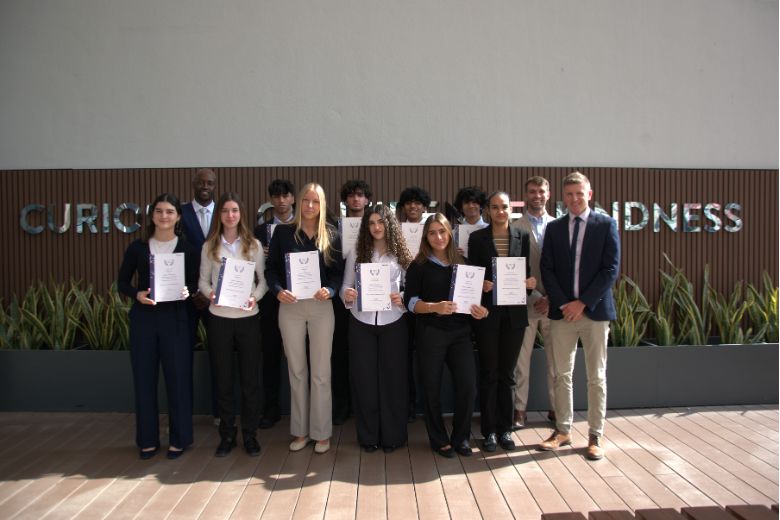 Students celeberating academic success at Brighton College Dubai