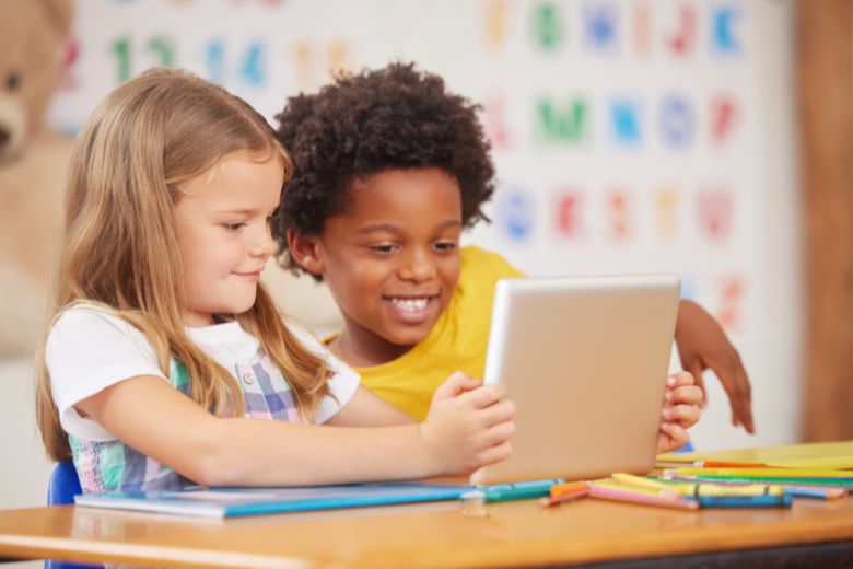 Students engaged in classroom learning supported by digital insights