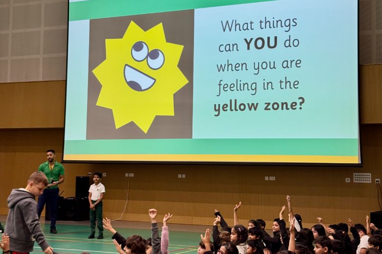 Teacher interacting with students to support emotional wellbeing