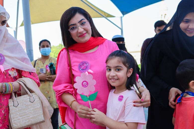 Parents and children participating in school family day UAE