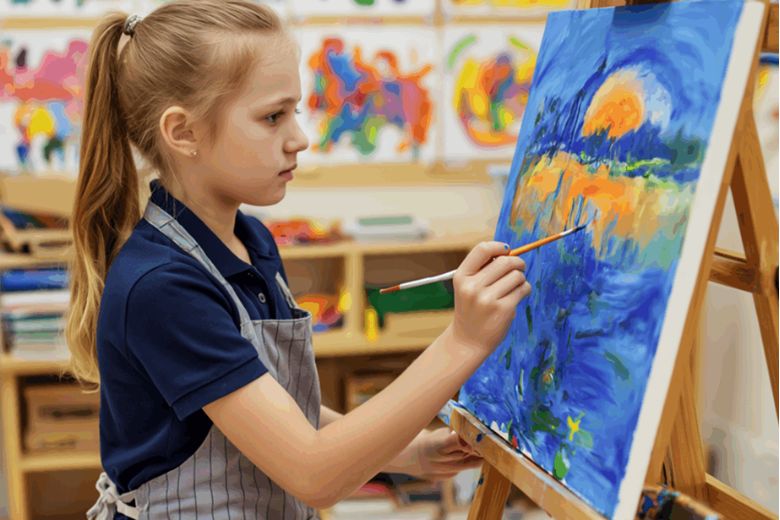 Children engaged in creative learning at The Scholars School