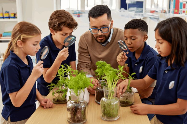 Primary school students participating in interactive lessons in Dubai