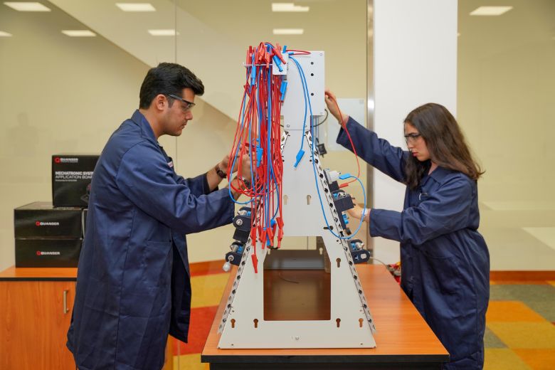 Students studying industrial engineering and smart manufacturing at Canadian University Dubai
