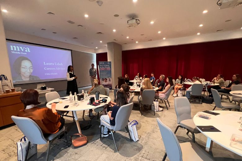 Laura Udoh welcoming new families to the MVA Middle East community in Dubai