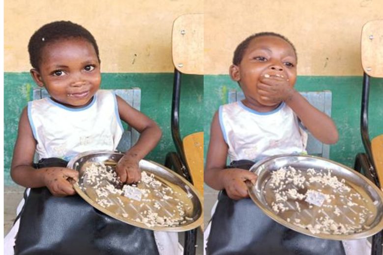 Children in Kenya receiving nutritious meals through ZAKS Uniforms and CHEPs Kenya partnership
