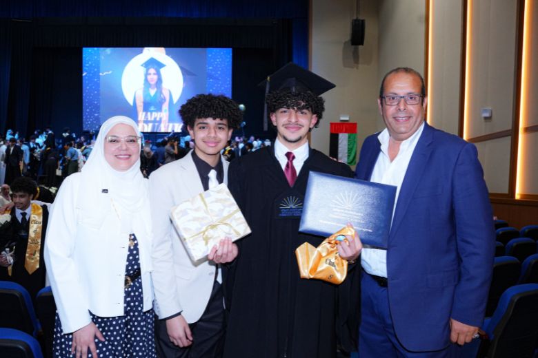 Families, educators, and students gather to celebrate the graduation of 121 students from ICS Mushrif
