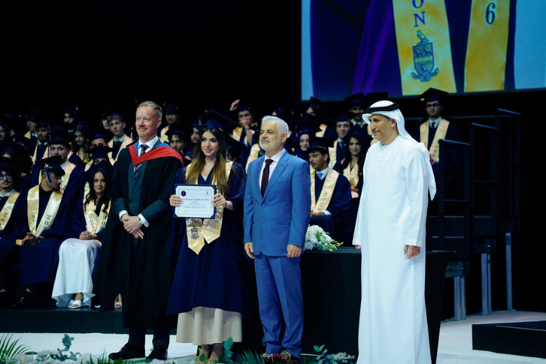 Proud graduates celebrate their achievements during Repton Dubai's Class of 2026 graduation ceremony