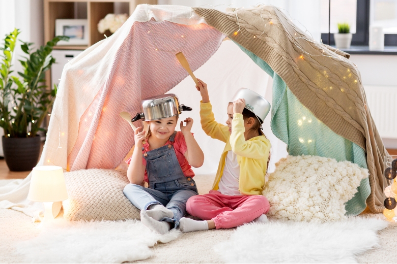 Children engaging in creative and playful activities
