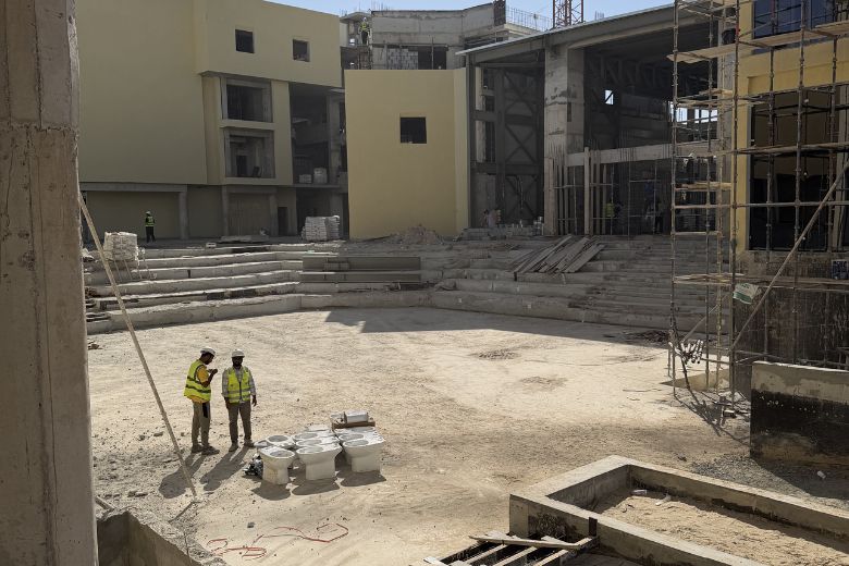 Central amphitheatre area at Ash Mount School Dubai under construction