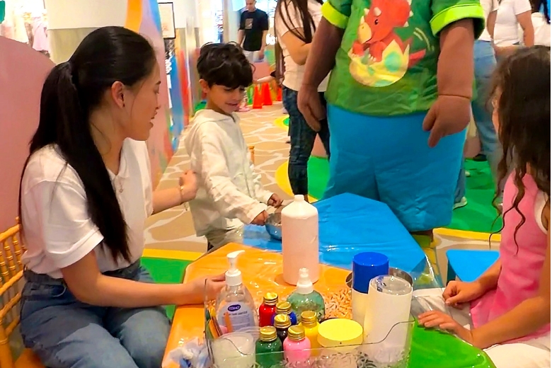 Children enjoying family activities during the Arabian Center summer programme in Dubai